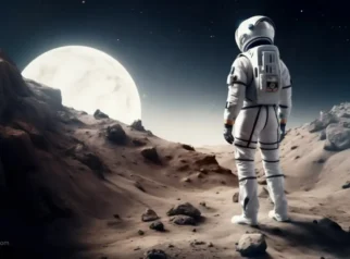 Ilustrasi pengamatan astronomi di permukaan Bulan yang berpotensi melibatkan ilmuwan Indonesia dalam misi observasi luar angkasa.