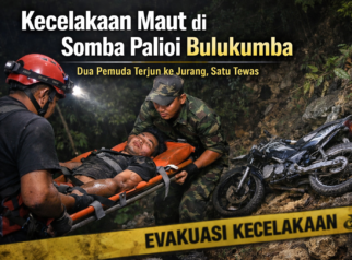 Evakuasi korban kecelakaan motor di Somba Palioi Bulukumba setelah terjatuh ke jurang
