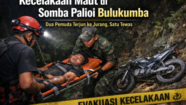 Evakuasi korban kecelakaan motor di Somba Palioi Bulukumba setelah terjatuh ke jurang